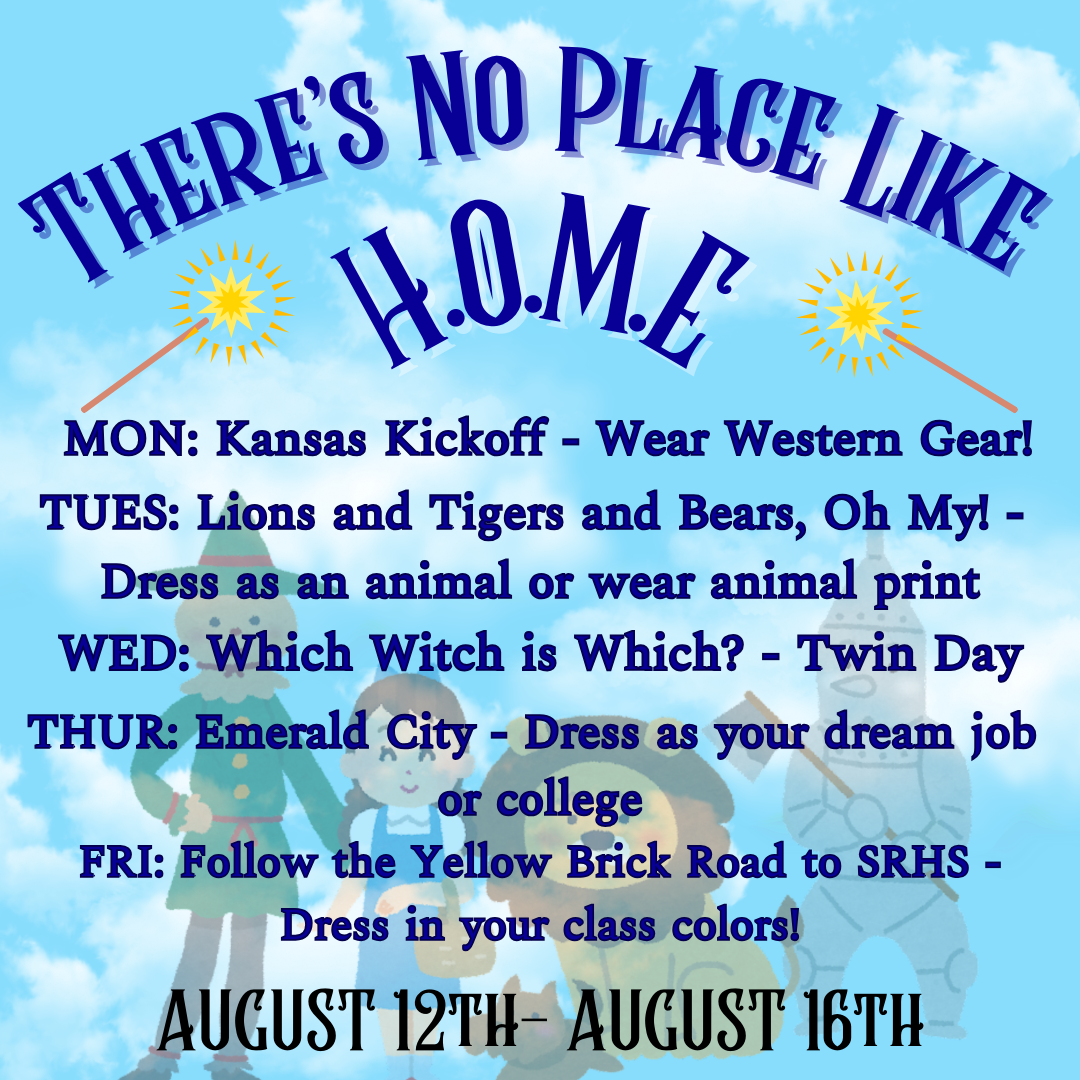 There's no place like HOME schedule - August 12th-August 16th